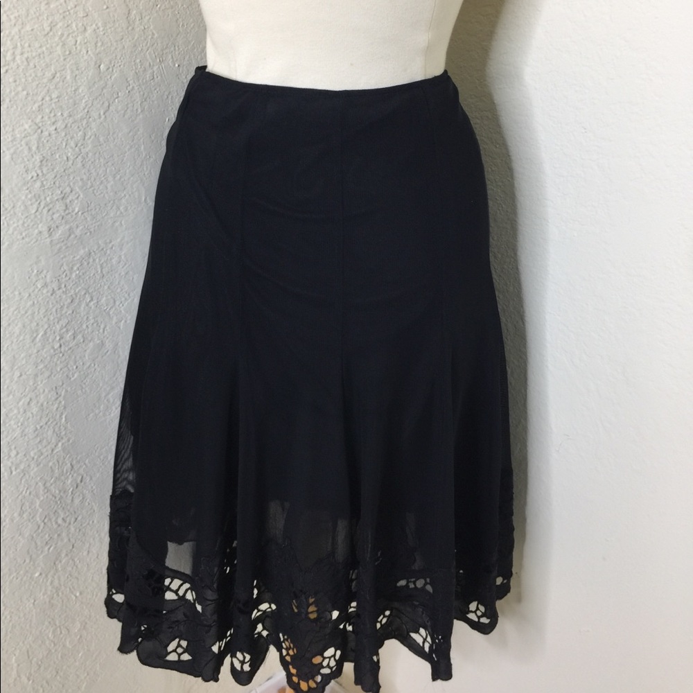 E C I New York black skirt cut out design